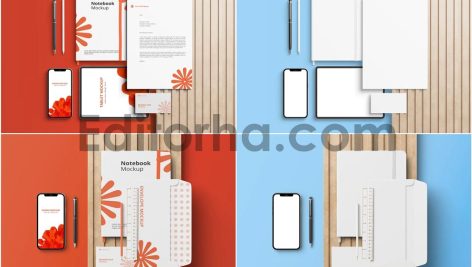 Top View Stationery Mockup1