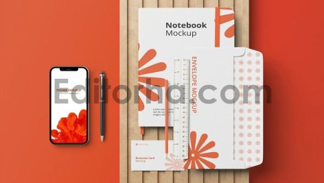 Top View Stationery Mockup3
