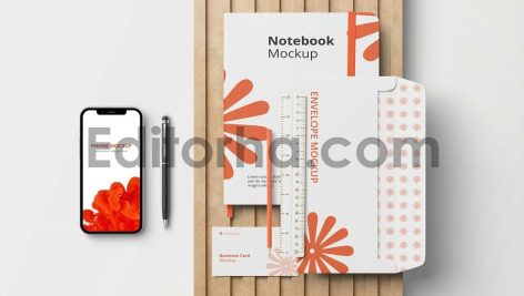 Top View Stationery Mockup4