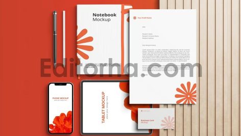 Top View Stationery Mockup5