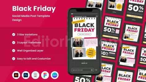 Black Friday Sale Social Media Post Template V1