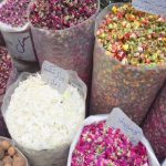 Dried rosebuds and herbs at Tajrish Bazaar of Tehran, Iran