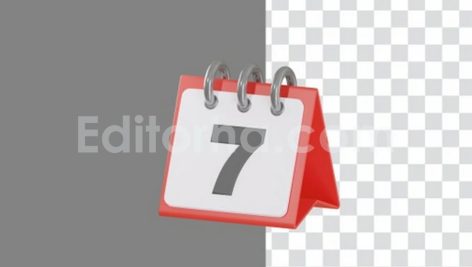 3D Animation of Calendar Pages Flipping | Alpha Channel