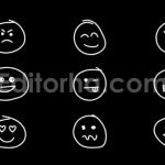 Character Set Emotion Scribble Doodle Hand Drawn Transparent Background