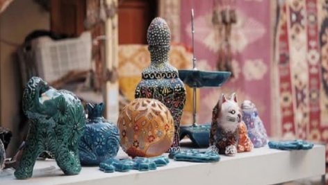 Stack of Traditional Turkish Plates and Handmade Ceramics Handmade Colorful Dishes at the Istanbul