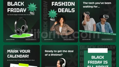 دانلود قالب آماده لایه باز پست‌های شبکه‌های اجتماعی جمعه سیاه