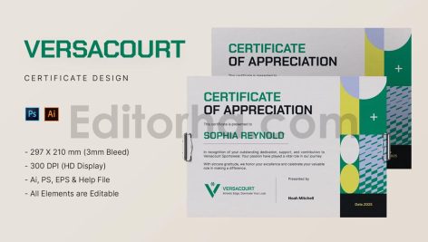 Versacourt - Certificate Template