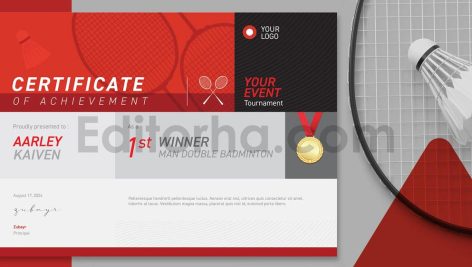 Modern Badminton Certificate