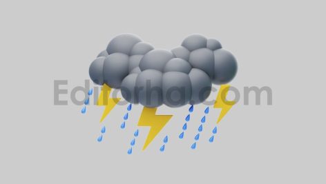 Stormy clouds with lightning and rain