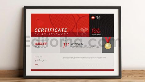 دانلود فایل لایه باز سرتیفیکیت مدرن بدمینتون