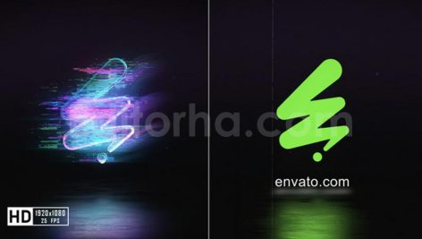 Neon Glitch Logo Reveal