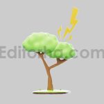 Tree struck by lightning