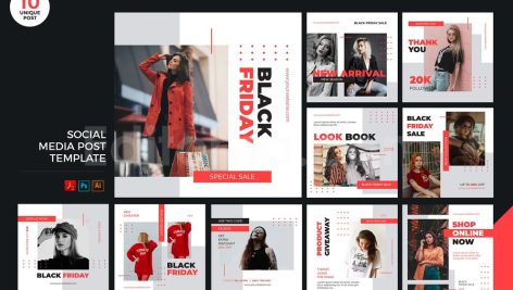 Black Friday Social Media Kit PSD & AI