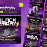 Black Friday Sale Social Media Post Design Set