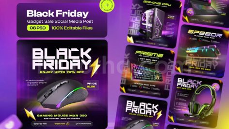 Black Friday Sale Social Media Post Design Set