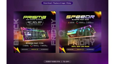 Black Friday Sale Social Media Post Design Set