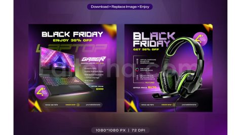 دانلود مجموعه قالب آماده لایه باز پست شبکه های اجتماعی حراج جمعه سیاه