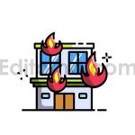Animated House Fire Icon with Alpha Channel
