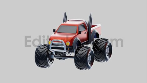 Cartoon monster truck vehicle