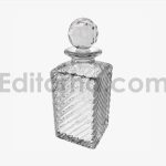 Faceted crystal stopper and textured glass decanter