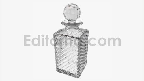 Faceted crystal stopper and textured glass decanter