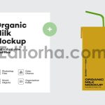 Juice Carton Box with Straw Mockup3