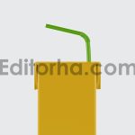 Juice Carton Box with Straw Mockup6