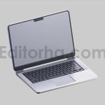 Laptop with open screen