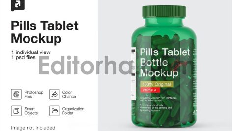 Plastic Bottle With Capsules Mockup2