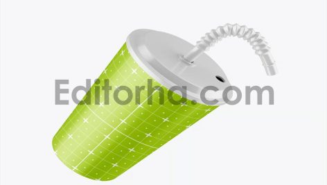 Plastic Cup with Straw Mockup2