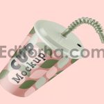 Plastic Cup with Straw Mockup4