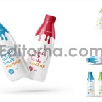 Plastic Yogurt & Milk Bottle Mockup Set1