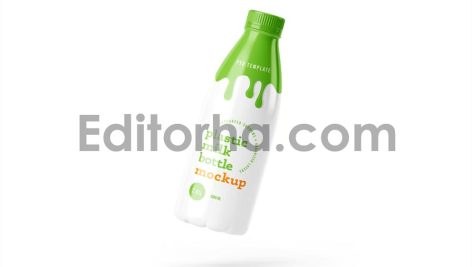 Plastic Yogurt & Milk Bottle Mockup Set5