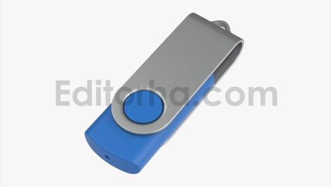 Swivel USB Drive - Blue & Silver