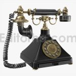Vintage Rotary Phone with Brass Details