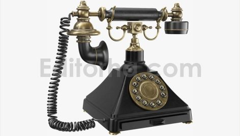 Vintage Rotary Phone with Brass Details