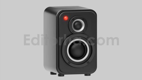 Compact black speaker with led
