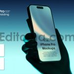iPhone Pro Screen Mockups with Backlight Hand1