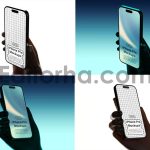 iPhone Pro Screen Mockups with Backlight Hand3
