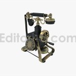 Rotary telephone on stand with double dials