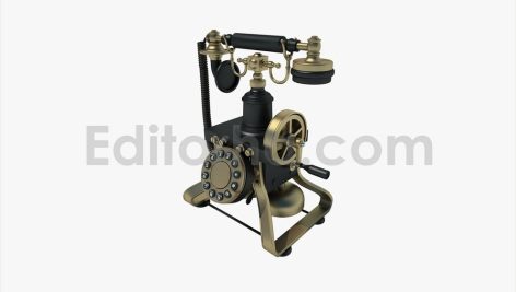 Rotary telephone on stand with double dials