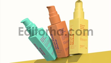 Cosmetic Serum Pump Bottle Mockup1