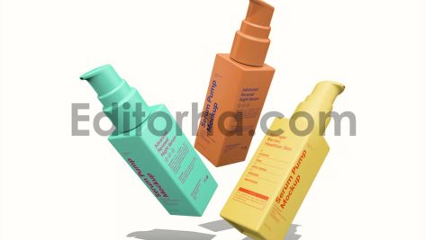 Cosmetic Serum Pump Bottle Mockup4
